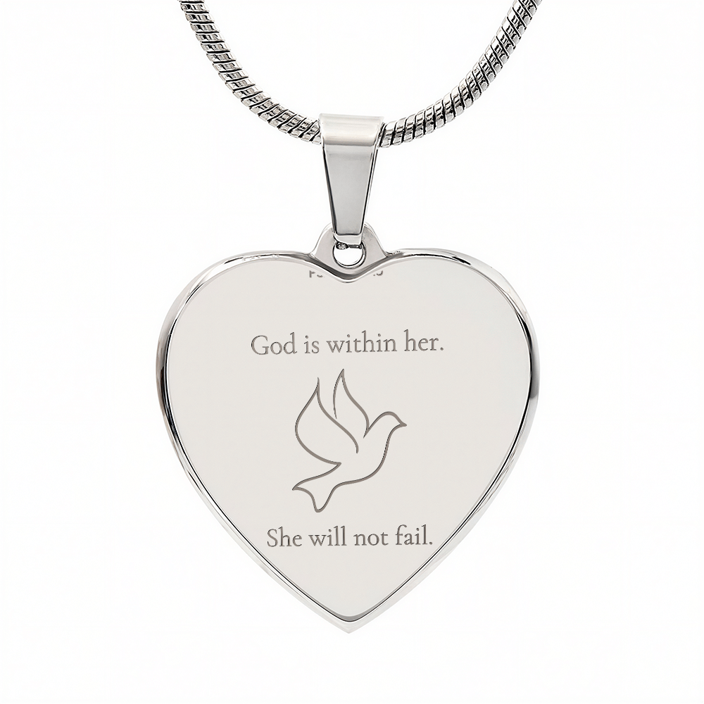 Personalized Dove Heart Necklace with Scripture – Psalm 46:5 Christian Jewelry Gift
