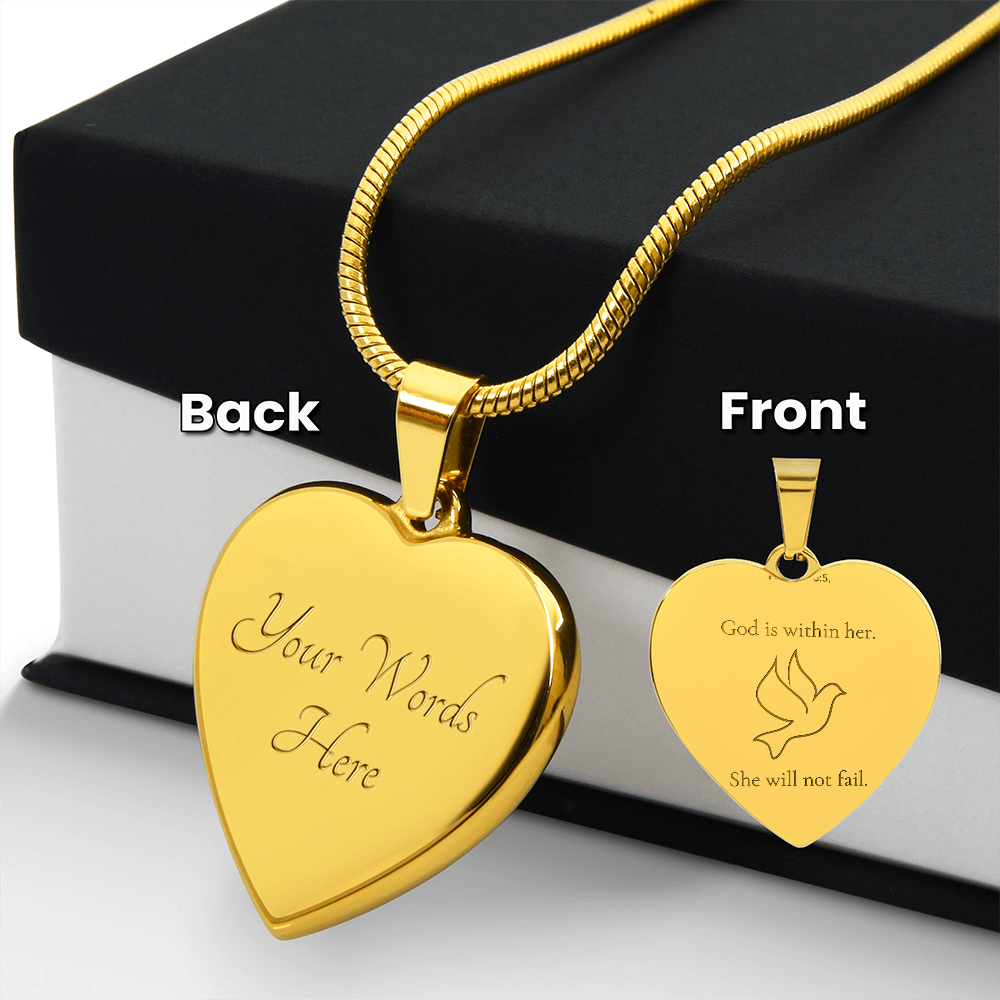 Personalized Dove Heart Necklace with Scripture – Psalm 46:5 Christian Jewelry Gift